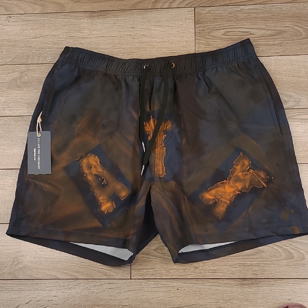 BAMBOO AVE Boundless Grey Black ATX Sz XL Mens Athletic‎ Workout Shorts NEW